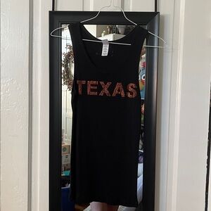 Next Level Apparel Black Tank‎ Top with Orange Texas Print
